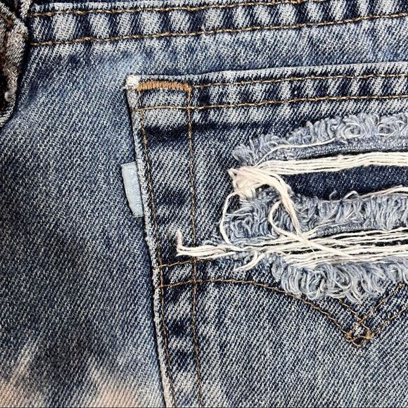 Vintage MiUSA Levis Silver Tab Custom Destroyed Bleached Jean Shorts Denim 7 8 - Picture 4 of 8